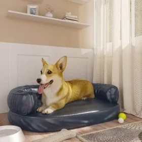 Cama para perros de espuma cuero sintético azul oscuro 75x53 cm de , Camas para perros - Ref: Foro24-171314, Precio: 68,39 €,...
