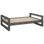 Cama para perros madera maciza de pino gris 95,5x65,5x28 cm de , Camas para perros - Ref: Foro24-821484, Precio: 76,54 €, Des...