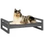 Cama para perros madera maciza de pino gris 95,5x65,5x28 cm de , Camas para perros - Ref: Foro24-821484, Precio: 76,54 €, Des...