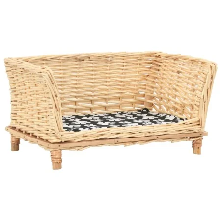 Cesta para perros con cojín sauce natural 50x33x30 cm de , Camas para perros - Ref: Foro24-170773, Precio: 62,07 €, Descuento: %
