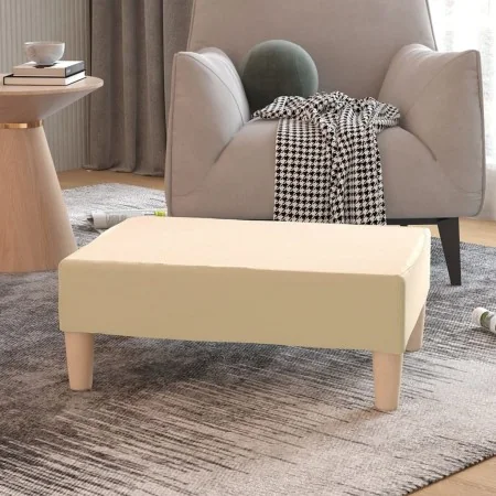 Taburete de tela color crema 78x56x32 cm by , Ottomans - Ref: Foro24-337677, Price: 52,97 €, Discount: %