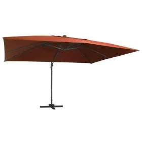 Sombrilla de jardín voladiza con luces LED terracota 400x300 cm by , Umbrellas - Ref: Foro24-312319, Price: 339,97 €, Discoun...