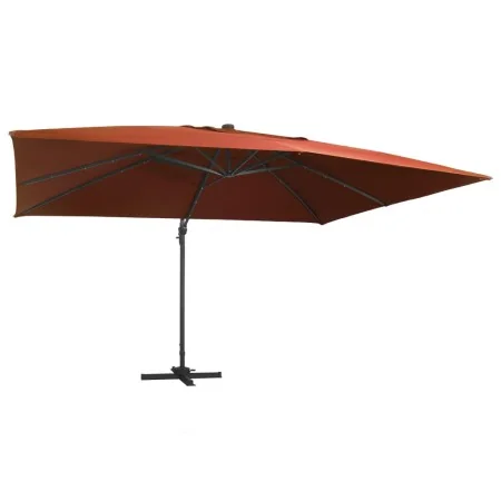 Sombrilla de jardín voladiza con luces LED terracota 400x300 cm de , Sombrillas - Ref: Foro24-312319, Precio: 339,97 €, Descu...