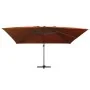 Sombrilla de jardín voladiza con luces LED terracota 400x300 cm de , Sombrillas - Ref: Foro24-312319, Precio: 339,97 €, Descu...