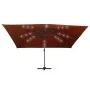 Sombrilla de jardín voladiza con luces LED terracota 400x300 cm de , Sombrillas - Ref: Foro24-312319, Precio: 339,97 €, Descu...