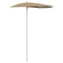 Sombrilla de jardín semicircular con palo taupe 180x90 cm de , Sombrillas - Ref: Foro24-315562, Precio: 24,20 €, Descuento: %