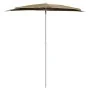 Sombrilla de jardín semicircular con palo taupe 180x90 cm de , Sombrillas - Ref: Foro24-315562, Precio: 24,20 €, Descuento: %