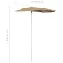 Sombrilla de jardín semicircular con palo taupe 180x90 cm de , Sombrillas - Ref: Foro24-315562, Precio: 24,20 €, Descuento: %