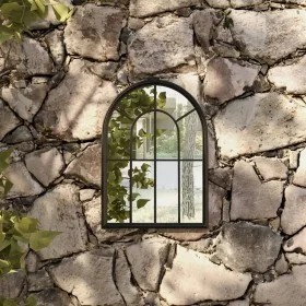 Espejo de jardín hierro negro para exterior 60x45 cm by , Mirrors - Ref: Foro24-318346, Price: 97,42 €, Discount: %