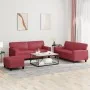 Juego de sofás 3 piezas cuero sintético rojo tinto by , Sofas - Ref: Foro24-3201922, Price: 583,04 €, Discount: %