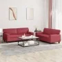 Juego de sofás 2 piezas cuero sintético rojo tinto de , Sofás - Ref: Foro24-3201917, Precio: 534,02 €, Descuento: %