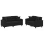 Juego de sofás con cojines 2 piezas tela microfibra negro by , Sofas - Ref: Foro24-3202329, Price: 557,65 €, Discount: %