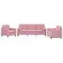 Juego de sofás con cojines 3 piezas terciopelo rosa by , Sofas - Ref: Foro24-3201957, Price: 747,37 €, Discount: %