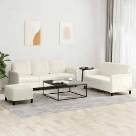 Juego de sofás 3 piezas terciopelo crema de , Sofás - Ref: Foro24-3202032, Precio: 584,04 €, Descuento: %