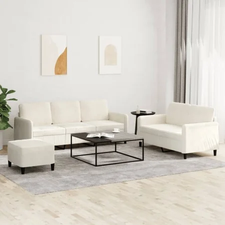 Juego de sofás 3 piezas terciopelo crema by , Sofas - Ref: Foro24-3202032, Price: 584,04 €, Discount: %