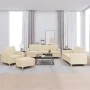 Juego de sofás con cojines 4 piezas tela crema by , Sofas - Ref: Foro24-3202064, Price: 649,46 €, Discount: %