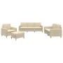 Juego de sofás con cojines 4 piezas tela crema by , Sofas - Ref: Foro24-3202064, Price: 649,46 €, Discount: %