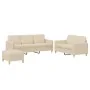 Juego de sofás con cojines 3 piezas tela crema by , Sofas - Ref: Foro24-3202128, Price: 509,46 €, Discount: %