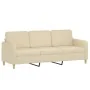 Juego de sofás con cojines 3 piezas tela crema by , Sofas - Ref: Foro24-3202128, Price: 509,46 €, Discount: %