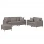 Juego de sofás con cojines 3 piezas tela gris taupe de , Sofás - Ref: Foro24-3202149, Precio: 534,36 €, Descuento: %
