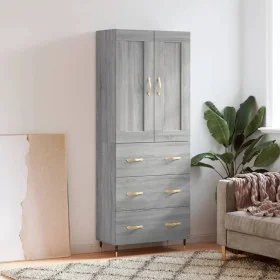 Aparador alto madera contrachapada gris sonoma 69,5x34x180 cm by , Sideboards - Ref: Foro24-3199735, Price: 171,14 €, Discoun...