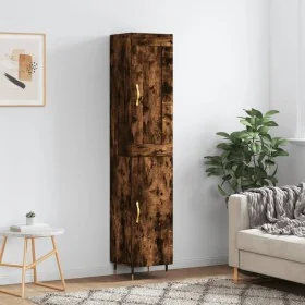 Aparador de madera contrachapada roble ahumado 34,5x34x180 cm by , Sideboards - Ref: Foro24-3200118, Price: 100,36 €, Discoun...