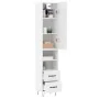 Aparador alto madera contrachapada blanco brillo 34,5x34x180 cm by , Sideboards - Ref: Foro24-3198947, Price: 114,68 €, Disco...