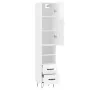 Aparador alto madera contrachapada blanco brillo 34,5x34x180 cm by , Sideboards - Ref: Foro24-3198947, Price: 114,68 €, Disco...