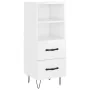 Aparador alto madera contrachapada blanco brillo 34,5x34x180 cm by , Sideboards - Ref: Foro24-3198947, Price: 114,68 €, Disco...
