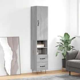 Aparador alto madera contrachapada gris Sonoma 34,5x34x180 cm de , Aparadores - Ref: Foro24-3198951, Precio: 102,03 €, Descue...