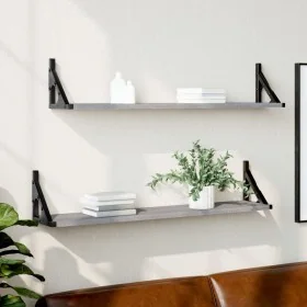 Estantes pared 2 uds madera ingeniería gris Sonoma 80x15x15,5cm de , Estantes y estanterías - Ref: Foro24-836331, Precio: 35,...