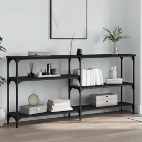 Mesa consola madera de ingeniería negra 160x29x75 cm de , Mesas auxiliares - Ref: Foro24-834085, Precio: 79,39 €, Descuento: %