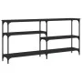 Mesa consola madera de ingeniería negra 160x29x75 cm by , Side tables - Ref: Foro24-834085, Price: 79,39 €, Discount: %
