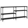 Mesa consola madera de ingeniería negra 160x29x75 cm by , Side tables - Ref: Foro24-834085, Price: 79,39 €, Discount: %