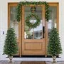 Árboles de Navidad artificiales 2 uds corona, guirnalda y LED de , Arboles de navidad - Ref: Foro24-344648, Precio: 111,55 €,...