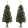 Árboles de Navidad artificiales 2 uds corona, guirnalda y LED de , Arboles de navidad - Ref: Foro24-344648, Precio: 111,55 €,...