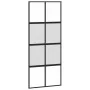 Puerta corredera vidrio templado y aluminio negra 90x205 cm by , Doors for the home - Ref: Foro24-155223, Price: 199,82 €, Di...