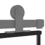 Puerta corredera vidrio templado y aluminio negra 90x205 cm by , Doors for the home - Ref: Foro24-155223, Price: 199,82 €, Di...