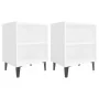 Mesitas de noche con patas de metal 2 uds blanco 40x30x50 cm by , Nightstands - Ref: Foro24-805798, Price: 56,02 €, Discount: %