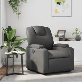 Sillón reclinable de cuero sintético gris de , Sillones - Ref: Foro24-372392, Precio: 256,83 €, Descuento: %