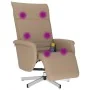 Sillón reclinable masaje reposapiés cuero sintético capuchino de , Sillones - Ref: Foro24-356652, Precio: 234,61 €, Descuento: %