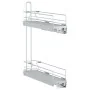 Cesta de alambre extraíble con 2 niveles plateado 47x12x56 cm de , Contenedores para utensilios de cocina - Ref: Foro24-35837...