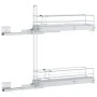 Cesta de alambre extraíble con 2 niveles plateado 47x12x56 cm de , Contenedores para utensilios de cocina - Ref: Foro24-35837...