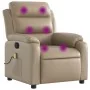 Sillón de masaje reclinable cuero sintético color capuchino de , Sillones - Ref: Foro24-373499, Precio: 240,75 €, Descuento: %