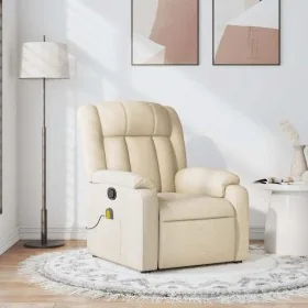 Sillón de masaje reclinable de tela crema de , Sillones - Ref: Foro24-373595, Precio: 252,65 €, Descuento: %