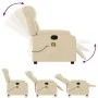 Sillón de masaje reclinable de tela crema de , Sillones - Ref: Foro24-373595, Precio: 252,65 €, Descuento: %