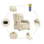 Sillón de masaje reclinable de tela crema de , Sillones - Ref: Foro24-373595, Precio: 252,65 €, Descuento: %