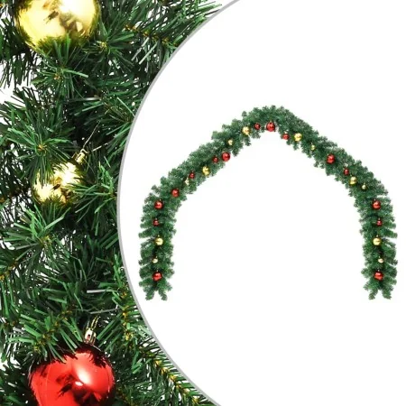 Guirnalda de Navidad decorada con bolas 10 m de , Adornos festivos - Ref: Foro24-284306, Precio: 79,29 €, Descuento: %
