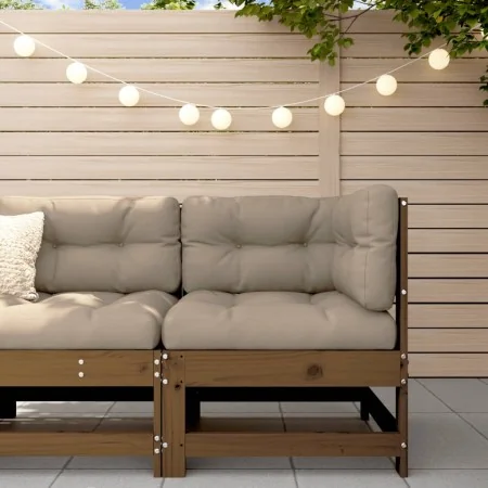 Sofá de esquina de madera maciza de pino marrón miel von , Modulare Sofas für den Außenbereich - Ref: Foro24-825474, Preis: 5...