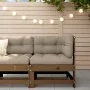 Sofá de esquina de madera maciza de pino marrón miel von , Modulare Sofas für den Außenbereich - Ref: Foro24-825474, Preis: 5...